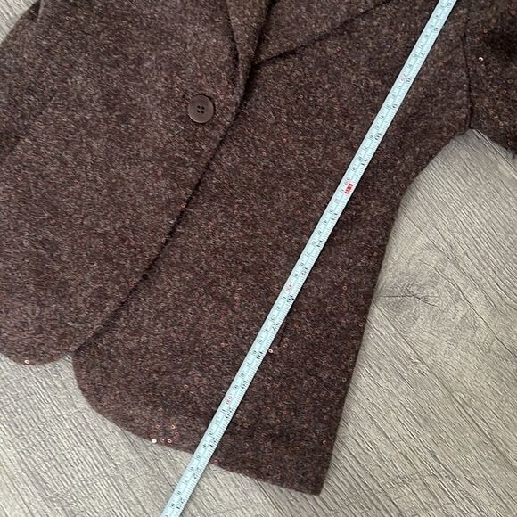 J.Jill 12% wool brown sequins blazer jacket NWT Sz XS petite - Picture 11 of 12